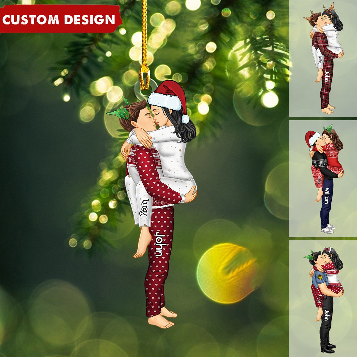 Personalized Couple Kissing Christmas Ornament - Gift For Couples-New Release