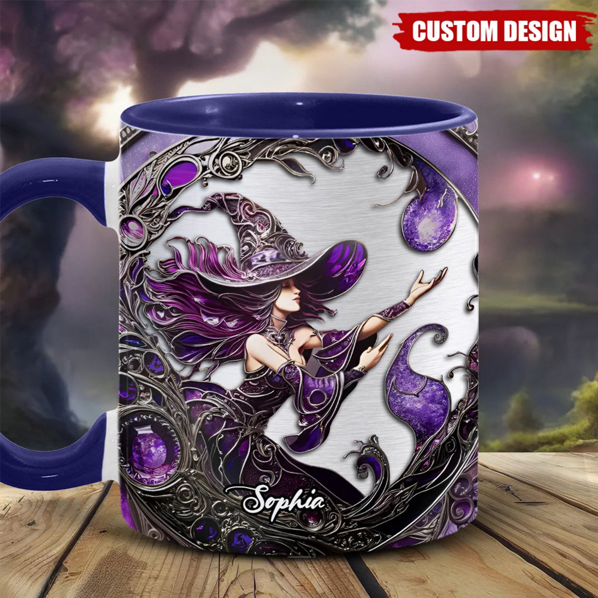 Beautiful Witch - Personalized Witch Accent Mug02