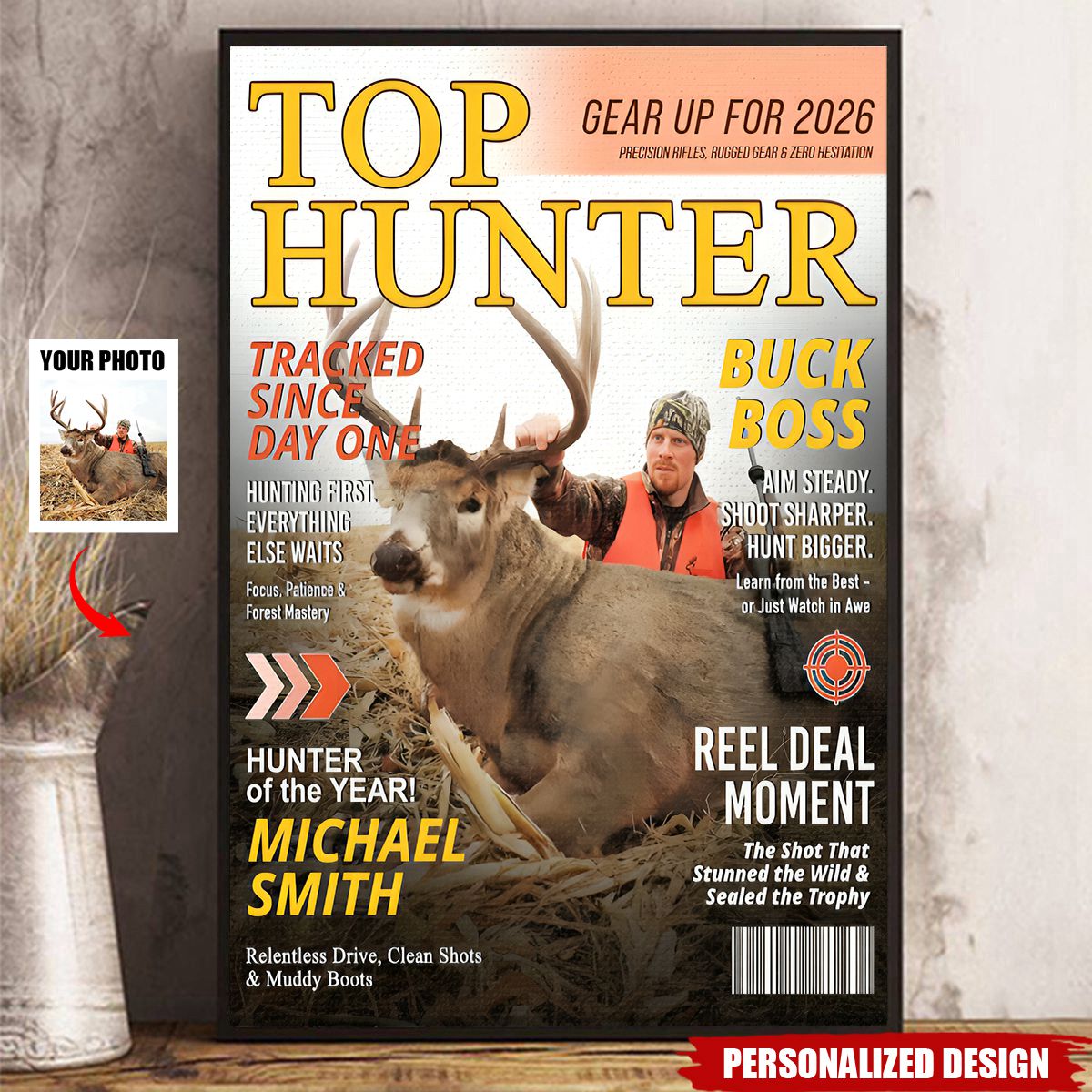 Custom Hunting Magazine Cover Poster, Gift For Hunting Player