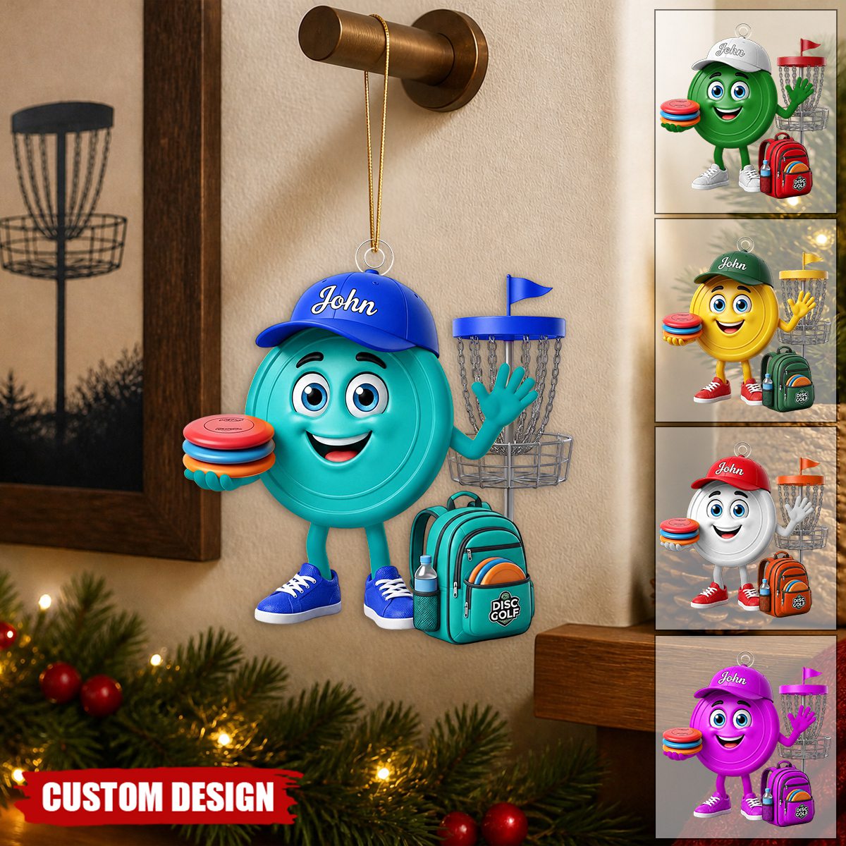 Personalized Cute Disc Golf Ball Mascot Ornament - Gift for Disc Golf Lover - New Release