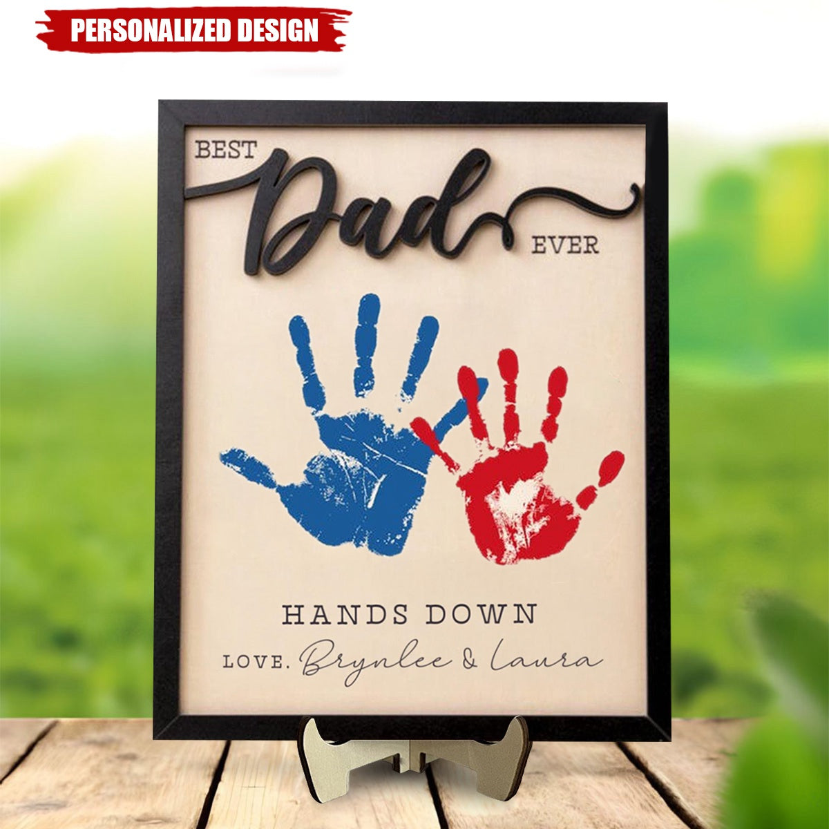 Personalized Fathers Day Gift From Kids DIY Handprint Sign-Gift for Dad and Grandpa