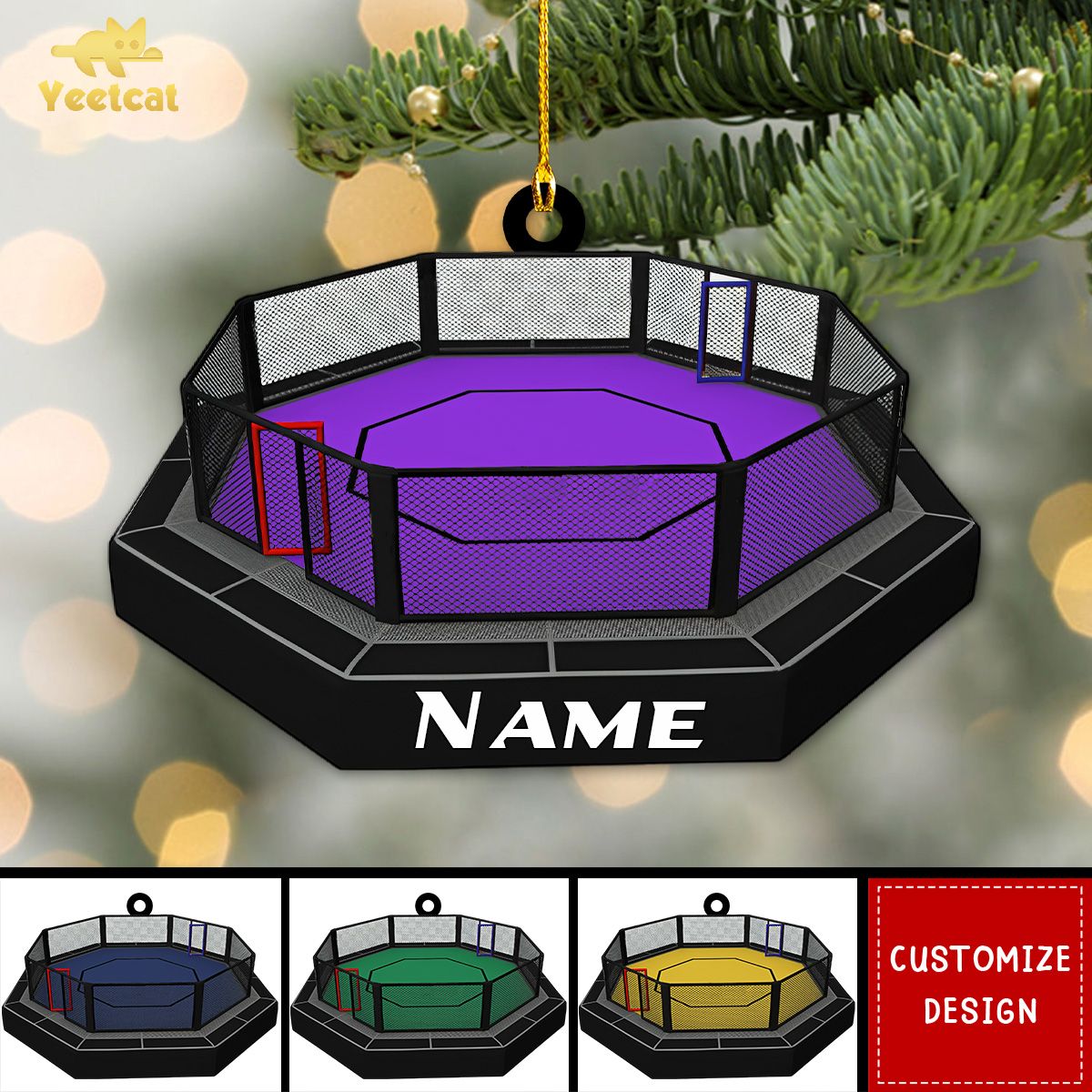 Personalized MMA Cage Ornament, Gift For MMA Fighters-2024 New Release
