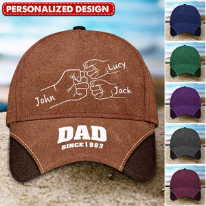 Hand Punch Line Sketch Dad Since - Personalized Classic Cap