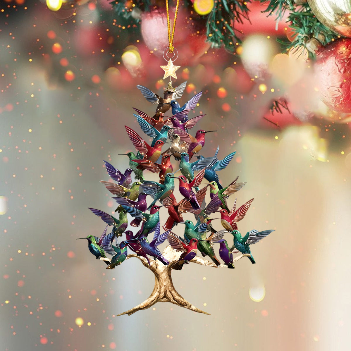 2025 New Release - Colorful Hummingbird Christmas Ornament-Gift For Hummingbird Lover