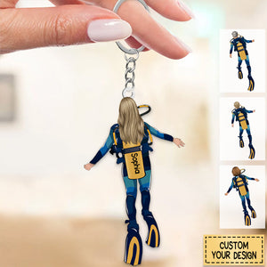 Personalized Scuba Diving Partners / Couples Acrylic Keychain