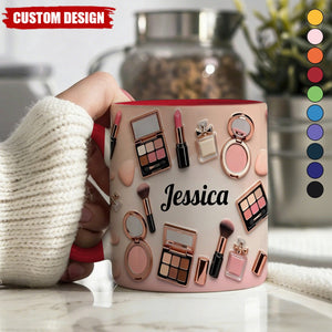 Personalized Makeup Accent Mug -Gift For Makeup Artist