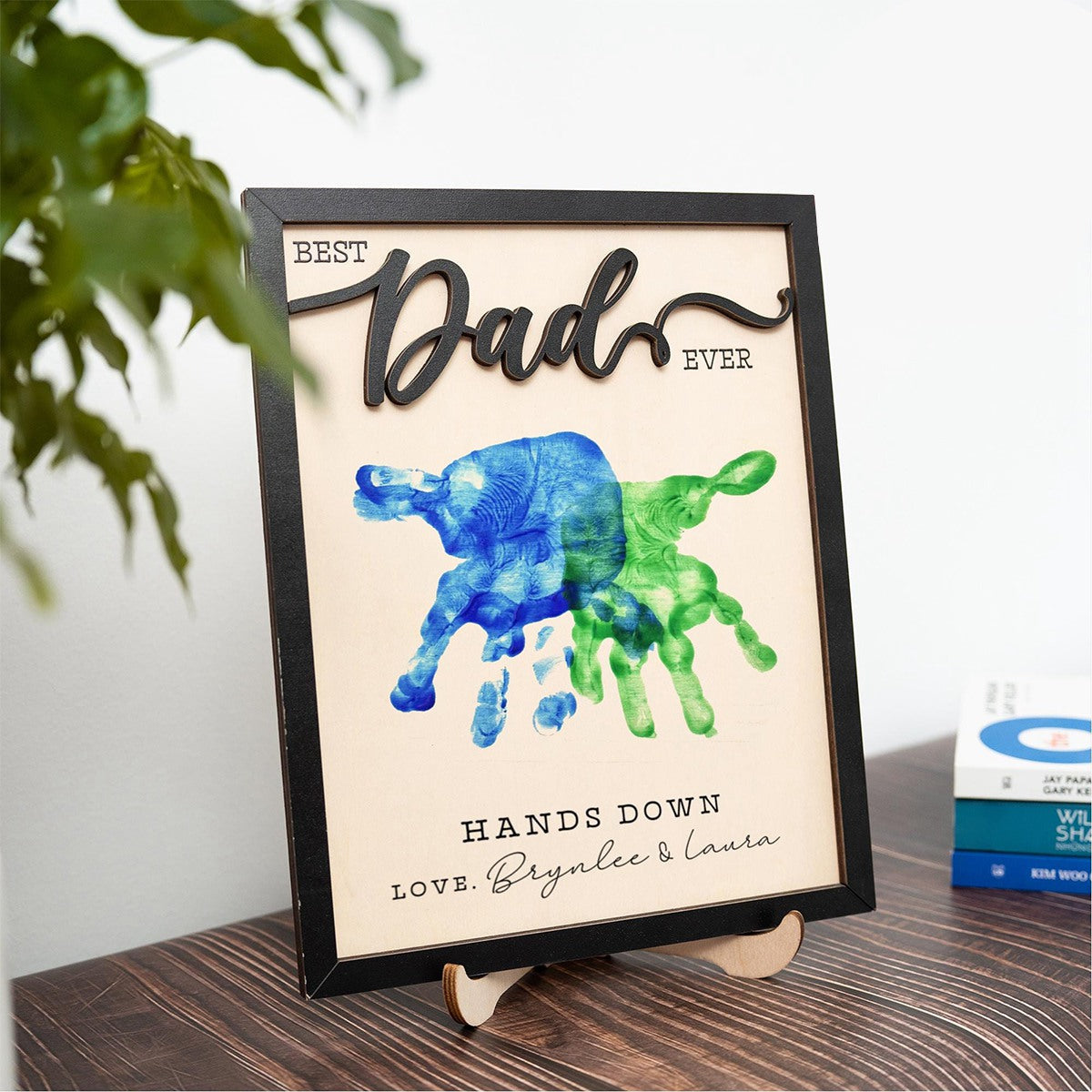 Personalized Fathers Day Gift From Kids DIY Handprint Sign-Gift for Dad and Grandpa