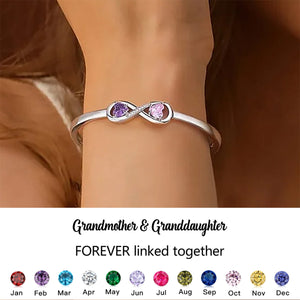 Personalized Grandmother & Granddaughter Infinity Dual Birthstone Bracelet