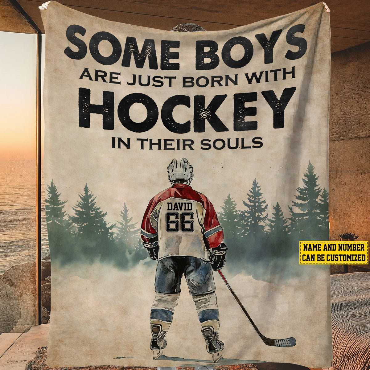 Hockey In Their Souls-Personalized Hockey Blanket-Gift For Hockey Lovers