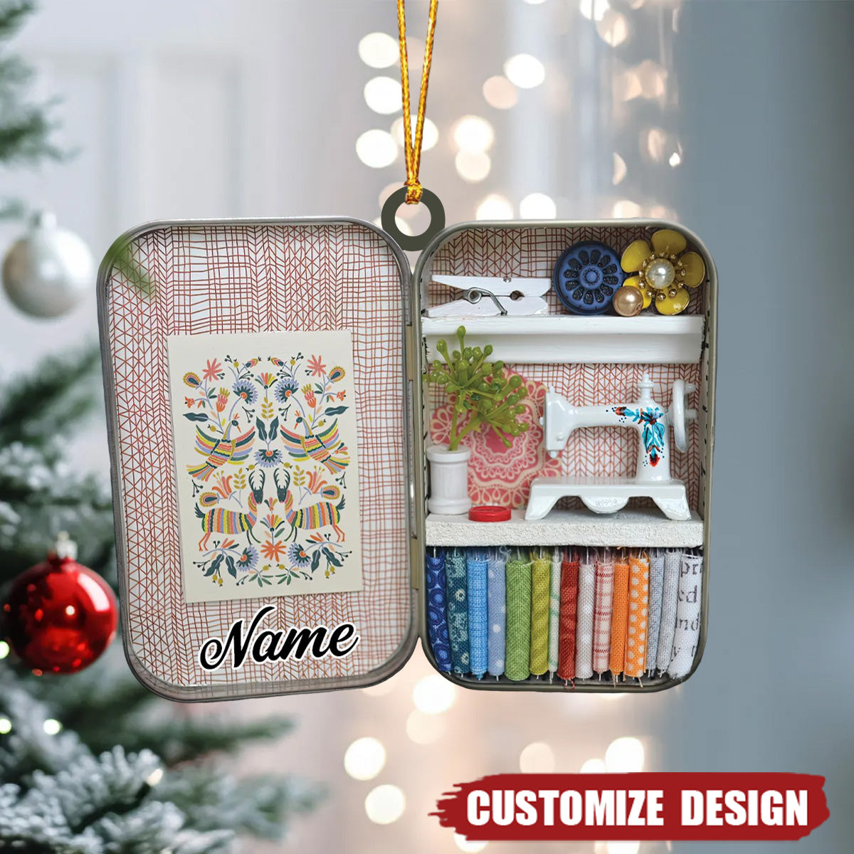 2024 New Release - Personalized Sewing Box Christmas Ornament