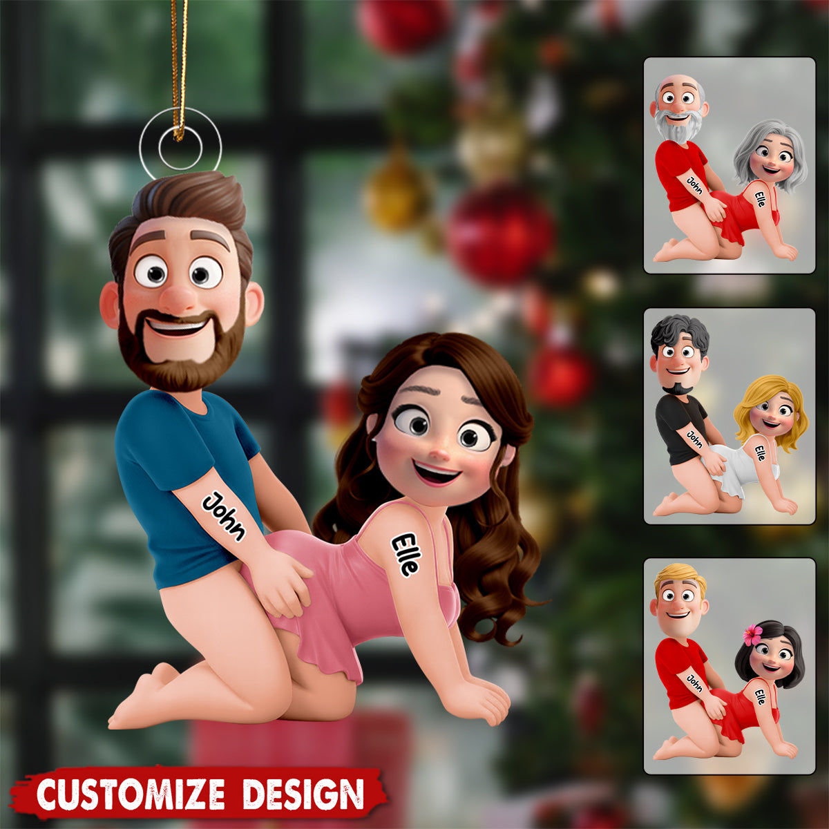 New Release-Personalized Naughty Couple Ornament