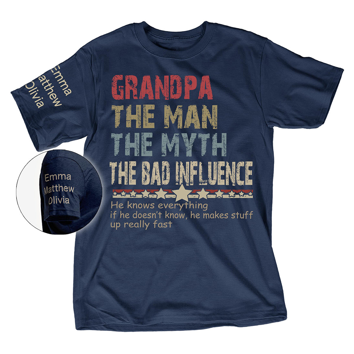 Personalized Dad Papa Grandpa Shirt - Birthday Fathers Day Gift