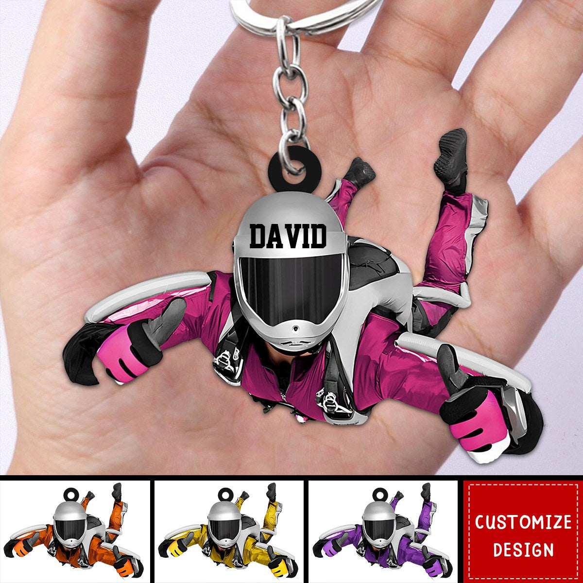 Personalized Skydiving Keychain, Gift For Skydiving Lovers - 2025 New Release