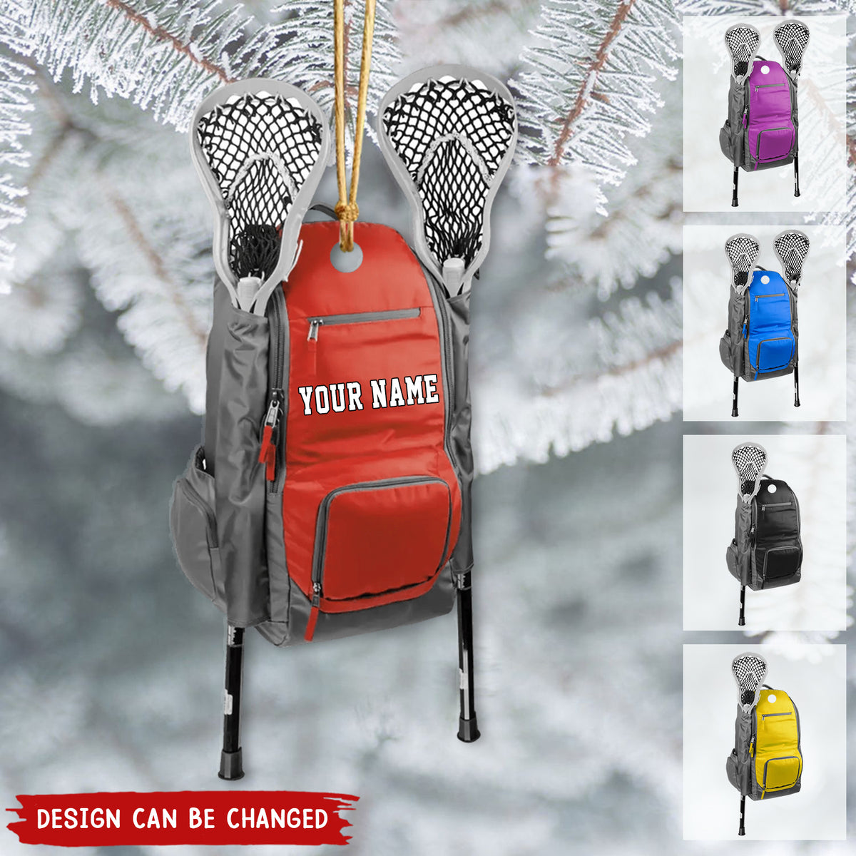 Personalized Hockey Bag Christmas Acrylic Ornament