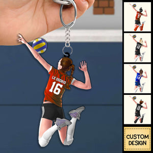 Custom Personalized Beach Volleyball Acrylic Keychain, Gift For Volleyball Players