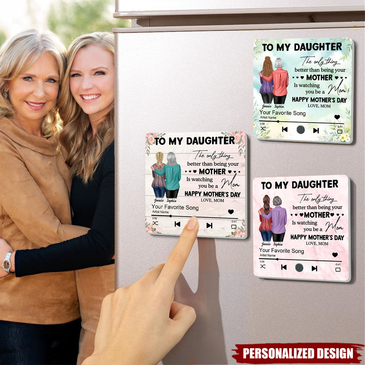 To My Daughter From Mom-Personalized Music Fridge Magnet-Mother's Day Gift