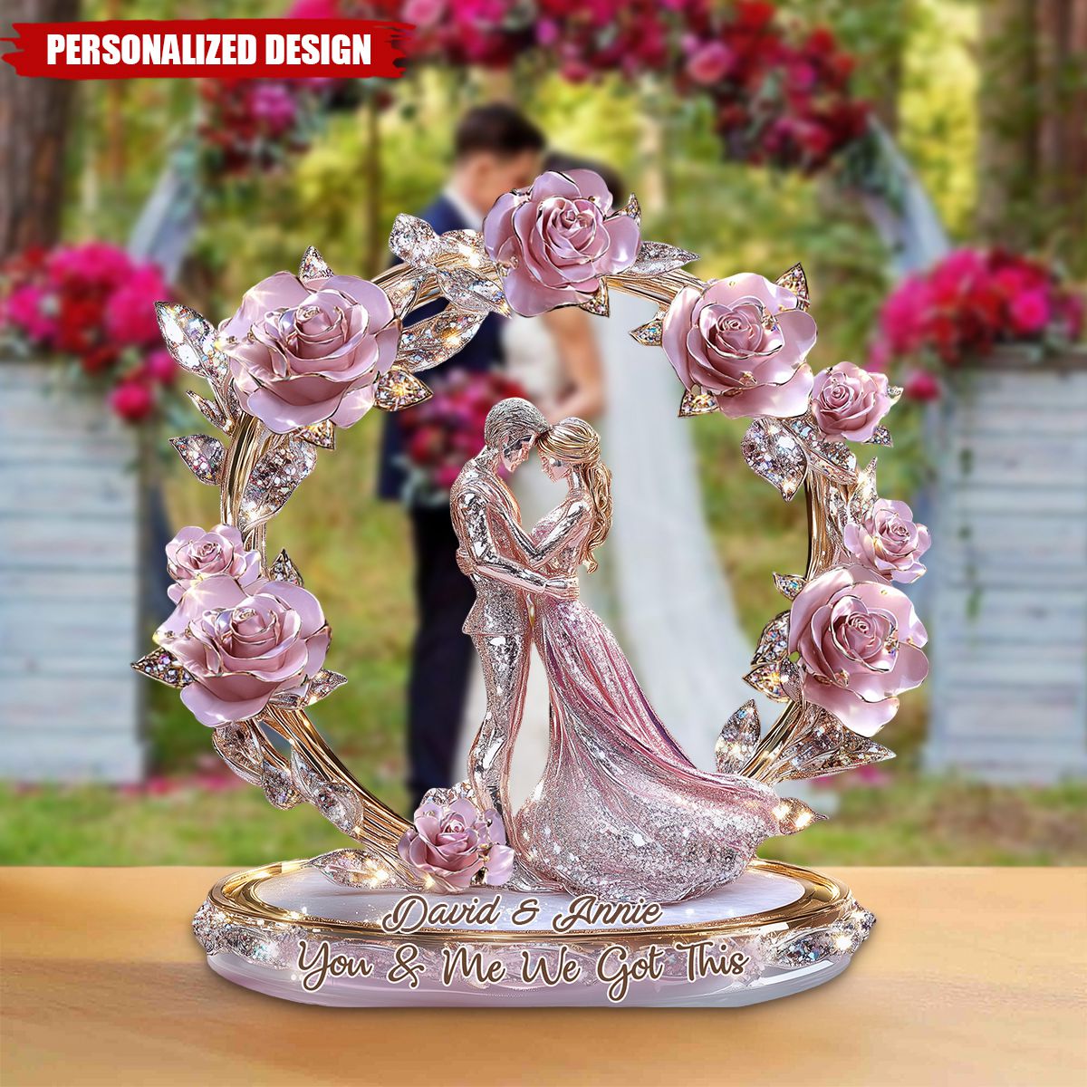 You & Me We Got This-Personalized Couple Shaped Acrylic Plaque