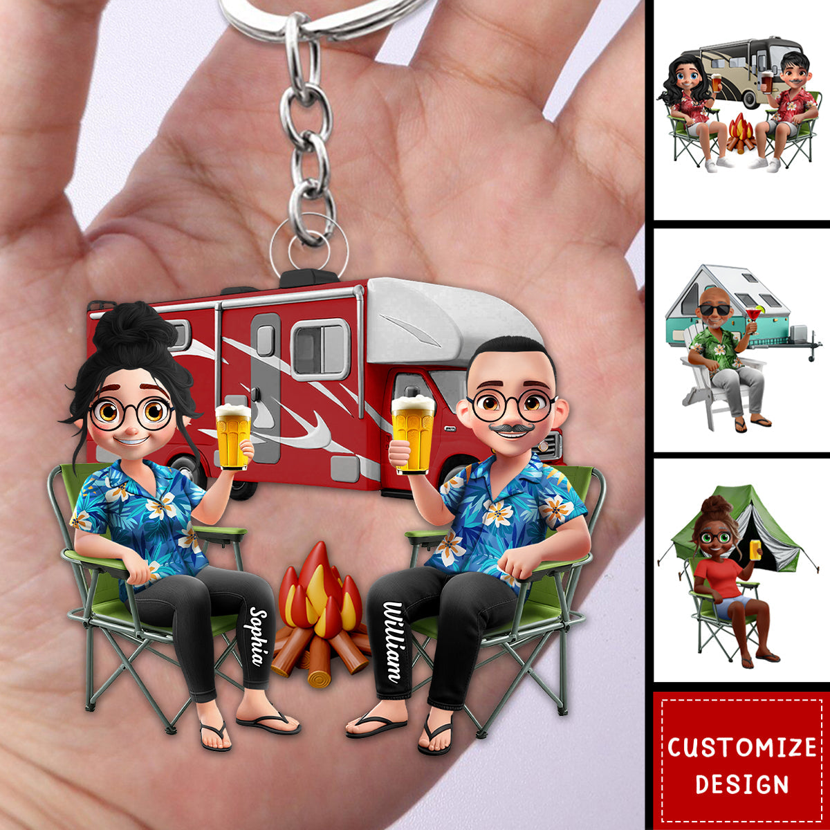 Making Memories One Campsite At A Time-Personalized Keychain