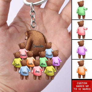 Happy Father‘s Day/Mother's Day To Amazing Daddy/Grandpa/ Mom/Grandma Bear Personalized Acrylic Keychain