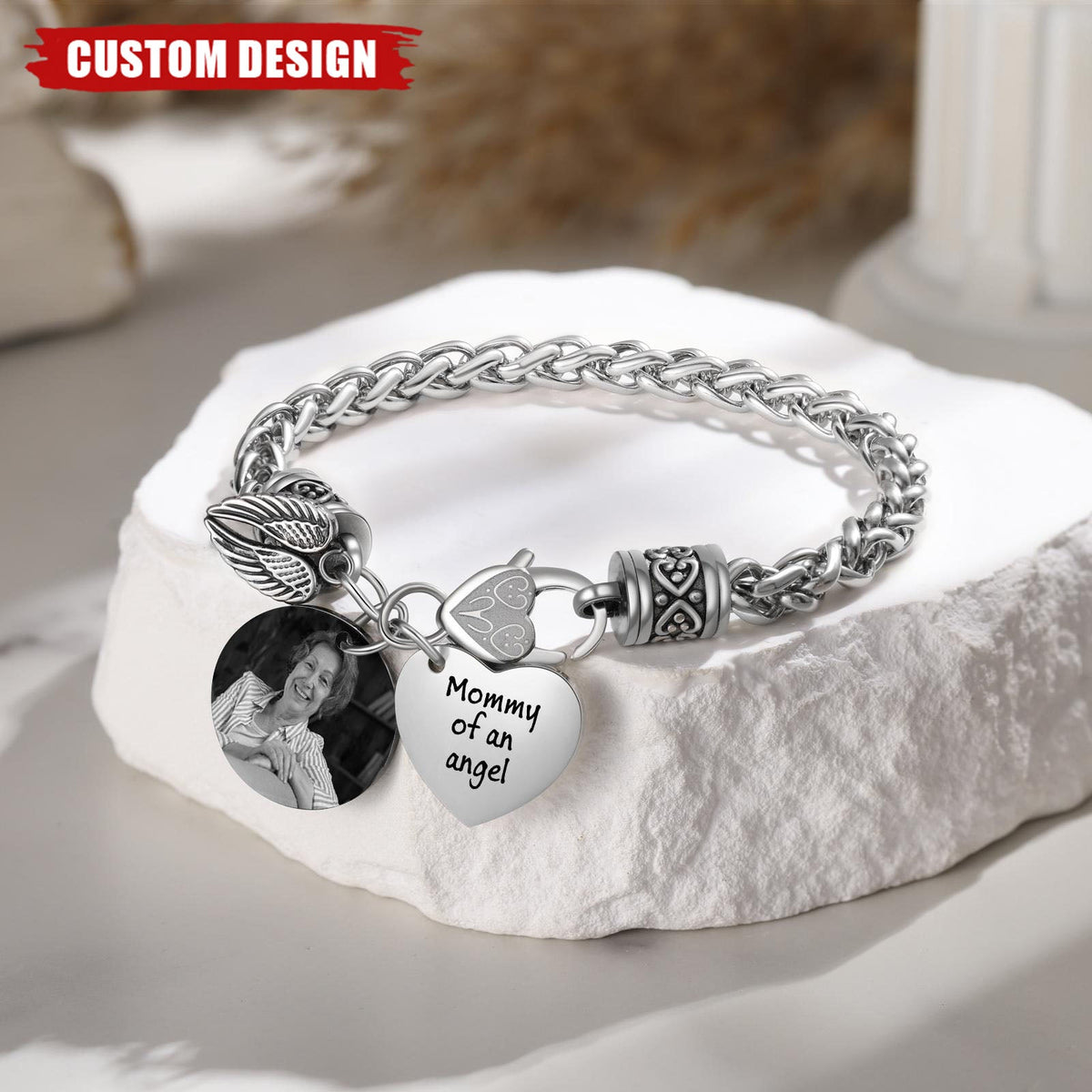 Personalized Angel Wing Memorial Bracelet-Sympathy Gift For Friend Or Family