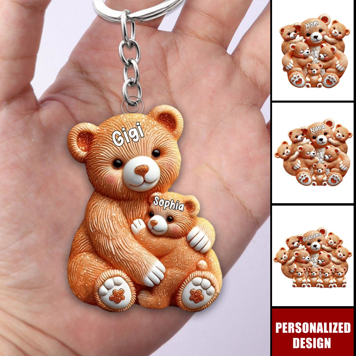 Mama Bear-Personalized Mother Keychain
