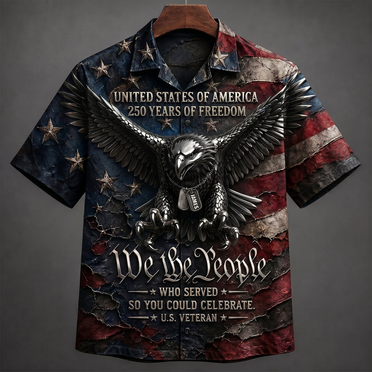 Bold Eagle Veteran Hawaiian Shirt, Personalized Gifts For Veterans