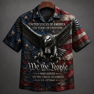 Bold Eagle Veteran Hawaiian Shirt, Personalized Gifts For Veterans