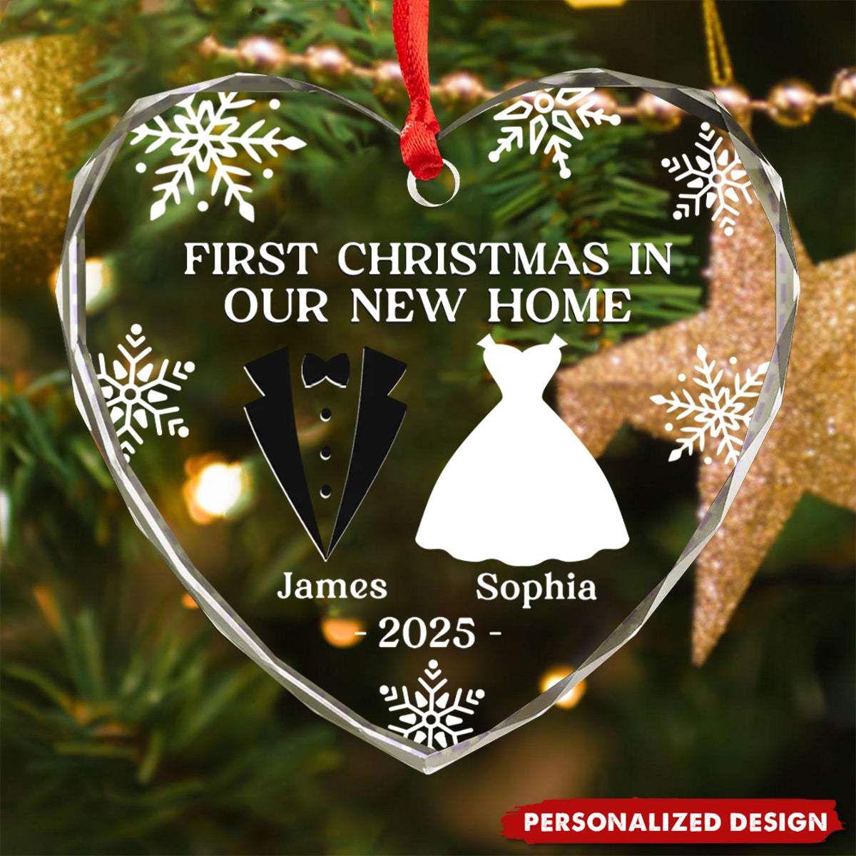 Personalized Anniversary Christmas Wedding Ornament Gifts For Husband And Wife, Him And Her-Our First Christmas As Husband And Wife