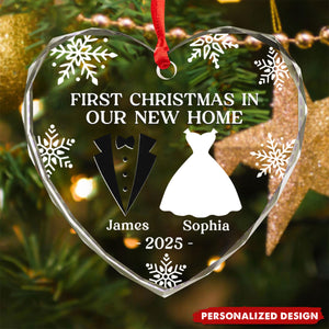 Personalized Anniversary Christmas Wedding Ornament Gifts For Husband And Wife, Him And Her-Our First Christmas As Husband And Wife