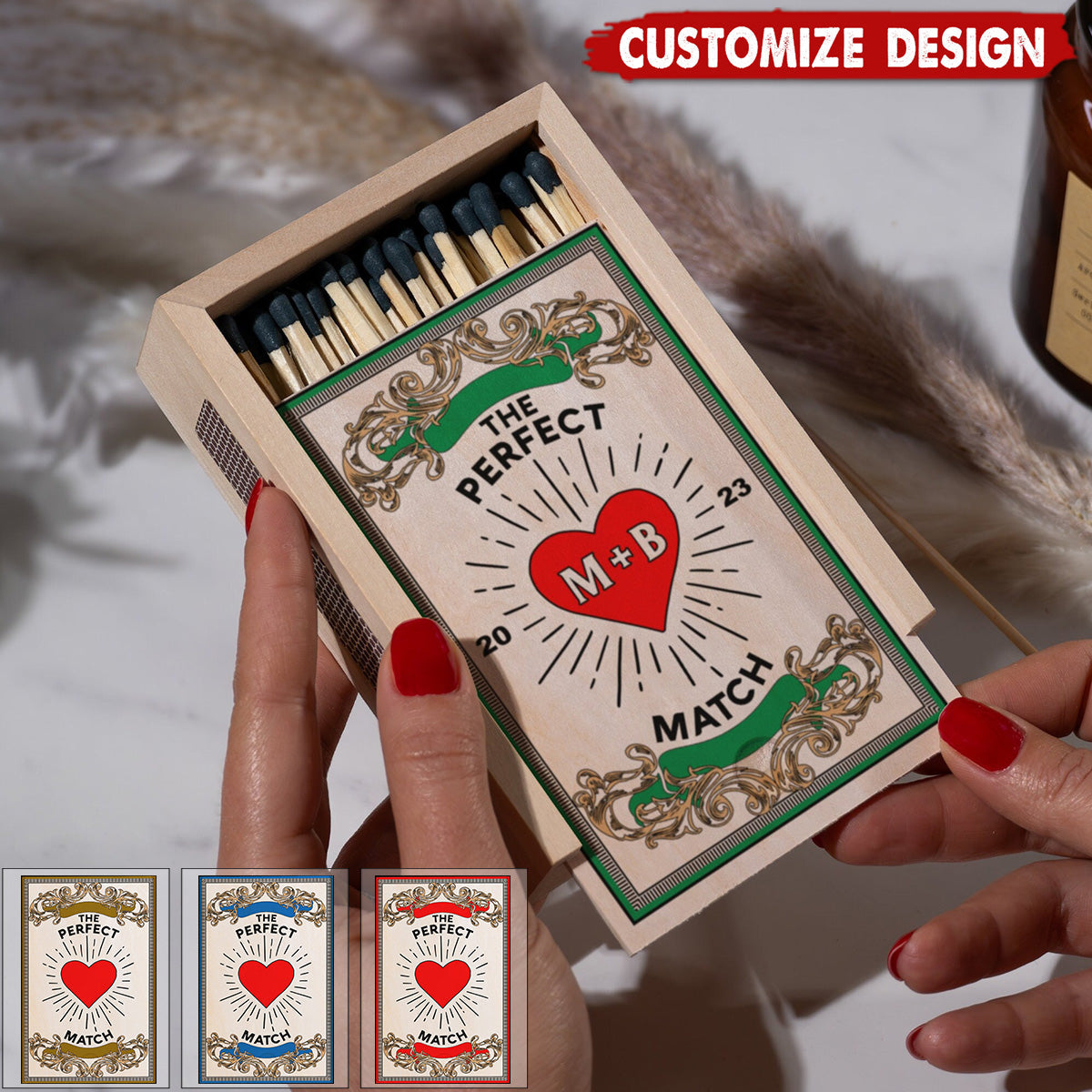 Personalized Couples Matchbox - Gift For Husband,Wife,Anniversary