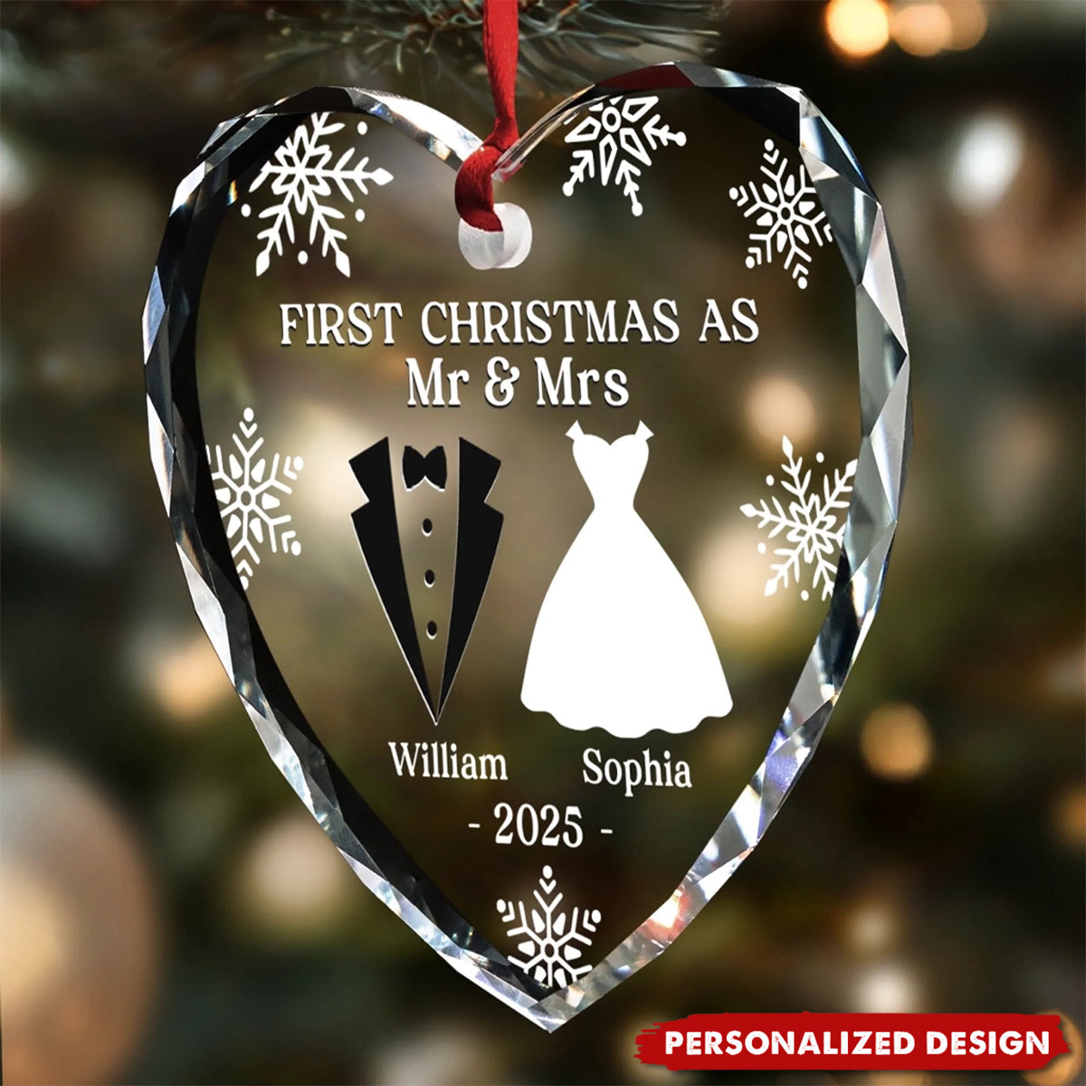 Personalized Anniversary Christmas Wedding Ornament Gifts For Husband And Wife, Him And Her-Our First Christmas As Husband And Wife