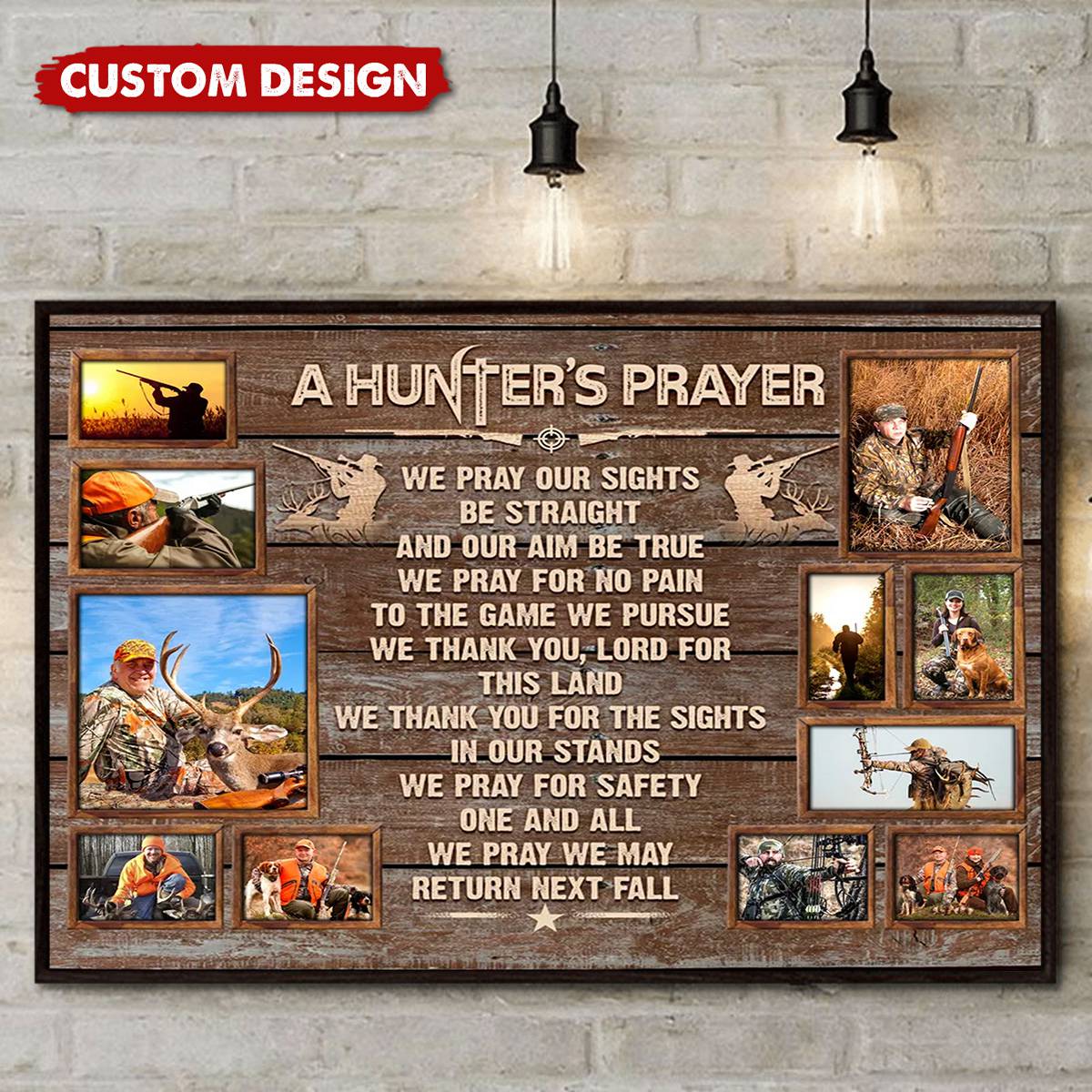 A Hunter's Prayer - Personalized Wildlife Deer Photo Collage Poster, Gift For Hunters