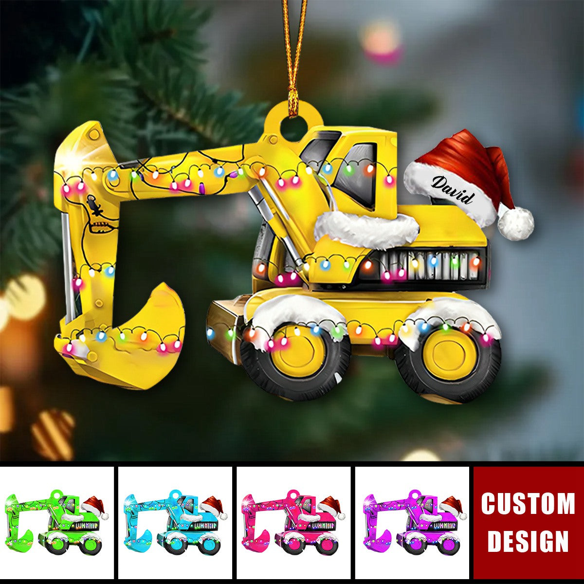Personalized Excavator Christmas Ornament - 2024 New Release