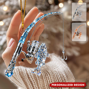 Personalized Fishing Rod Ornament Gift For Fishing Lover