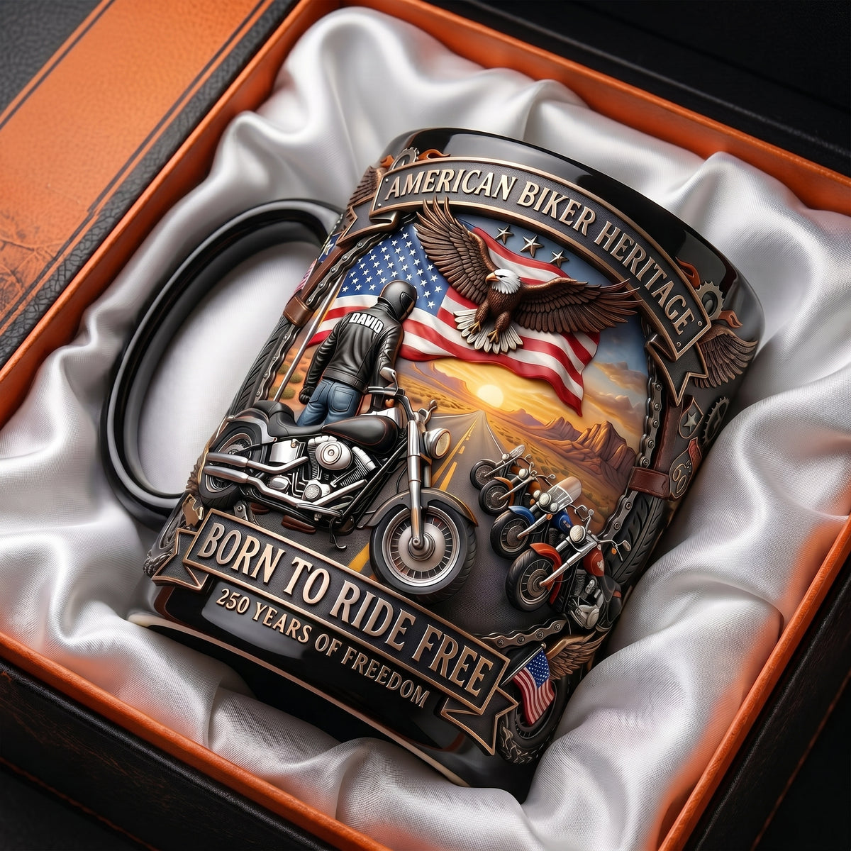 American Biker Heritage Coffee Mug - Personalized Gifts For Motorcycle Lovers