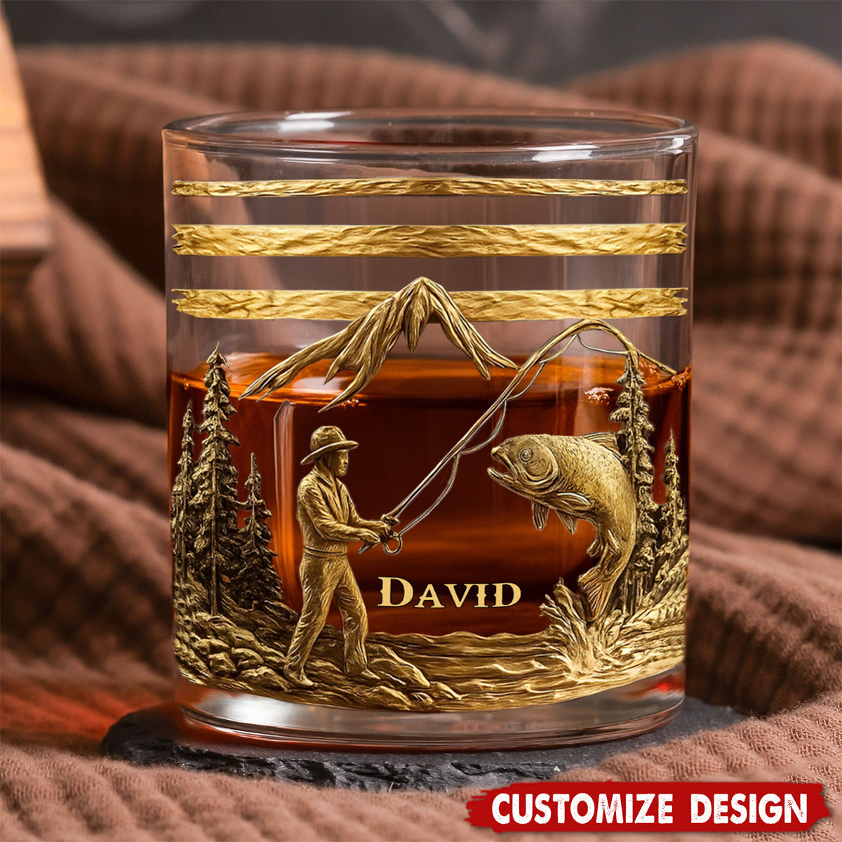 Fishing For Life - Personalized Fishing Whiskey Glass