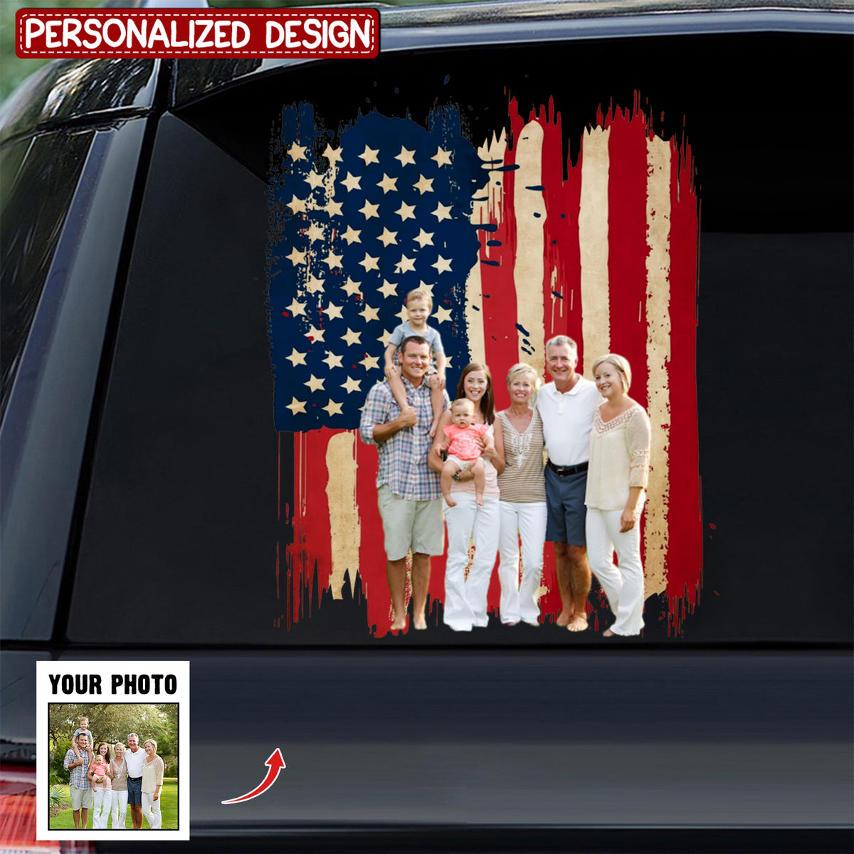 Personalized Dog Flag Printed Decal - Gift for Dog Lovers, Pet Lovers, Family