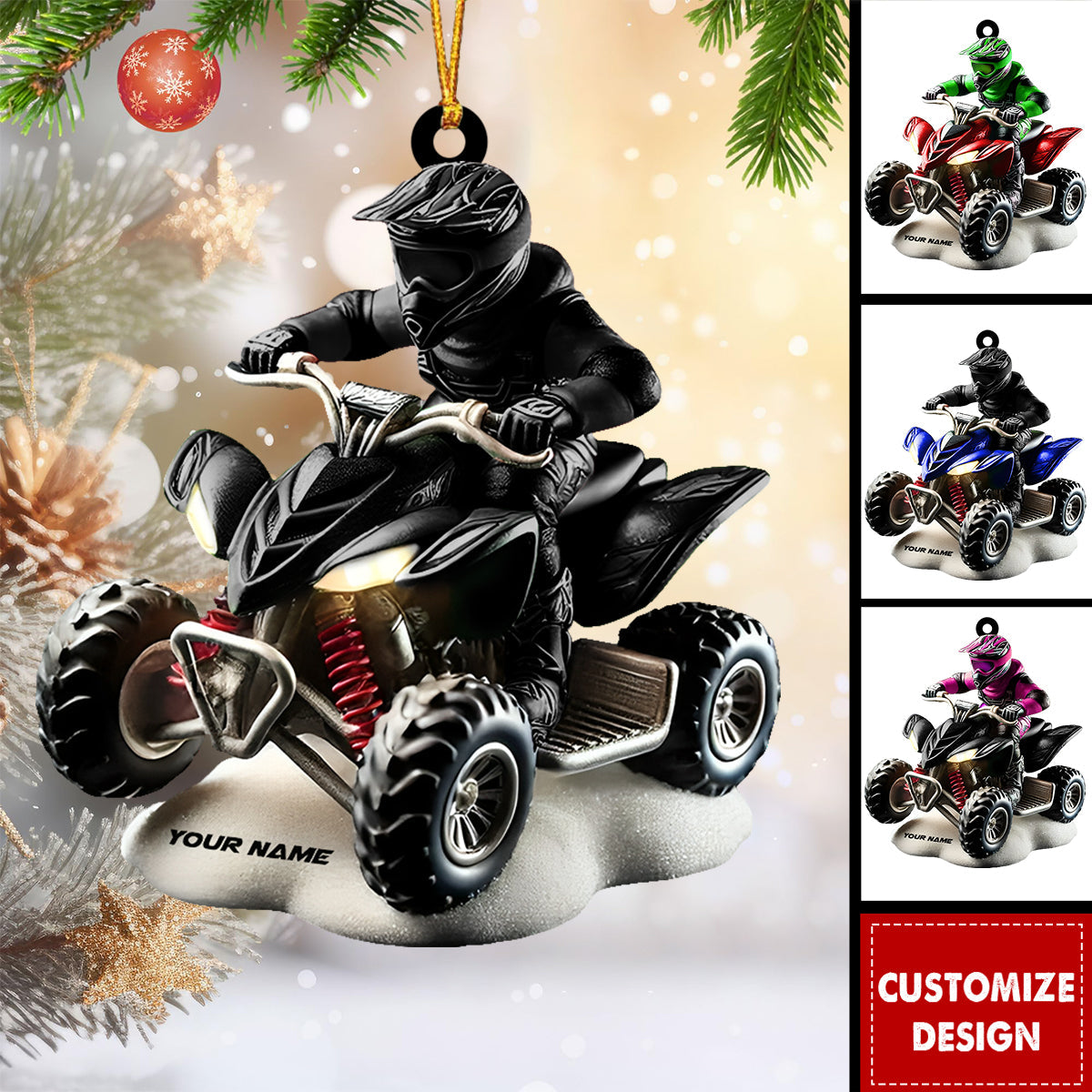 ATV Motorbike Christmas Personalized Acrylic Ornament