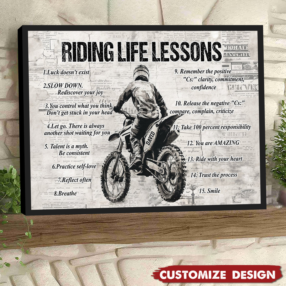 Personalized Riding Life Lessons Cool Quotes Poster - Gift For Biker