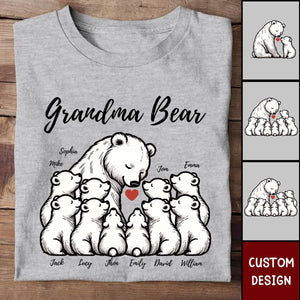 Grandma/ Mama Bear With Little Bear Kids Personalized T-shirt