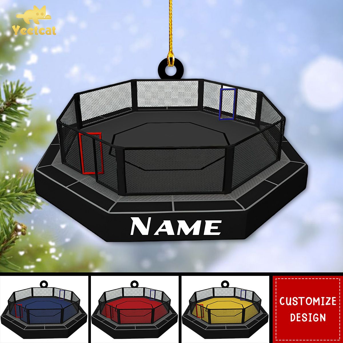 Personalized MMA Cage Ornament, Gift For MMA Fighters-2024 New Release