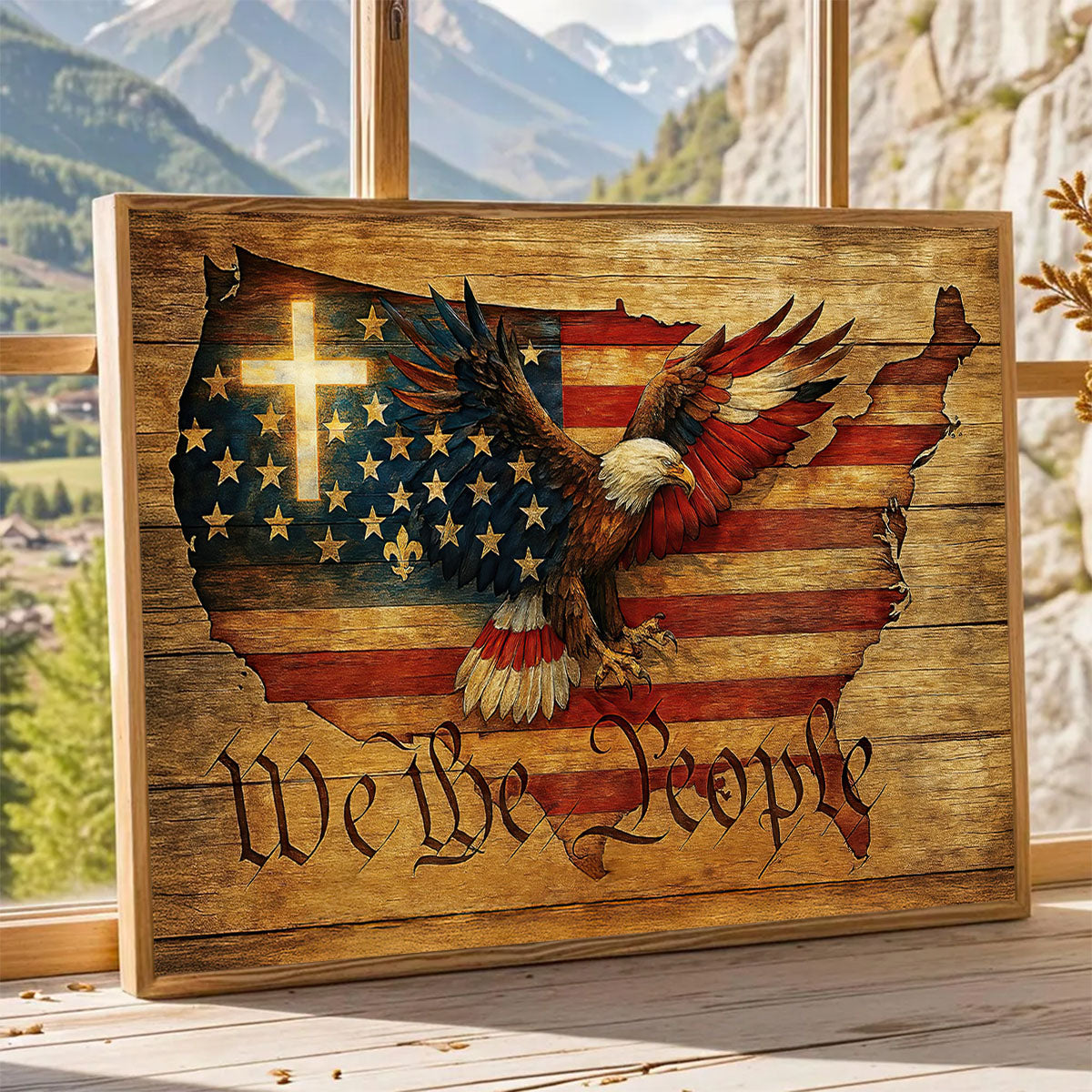We The People-July 4th God Eagle Poster-Gift For Christians, Eagle Lovers
