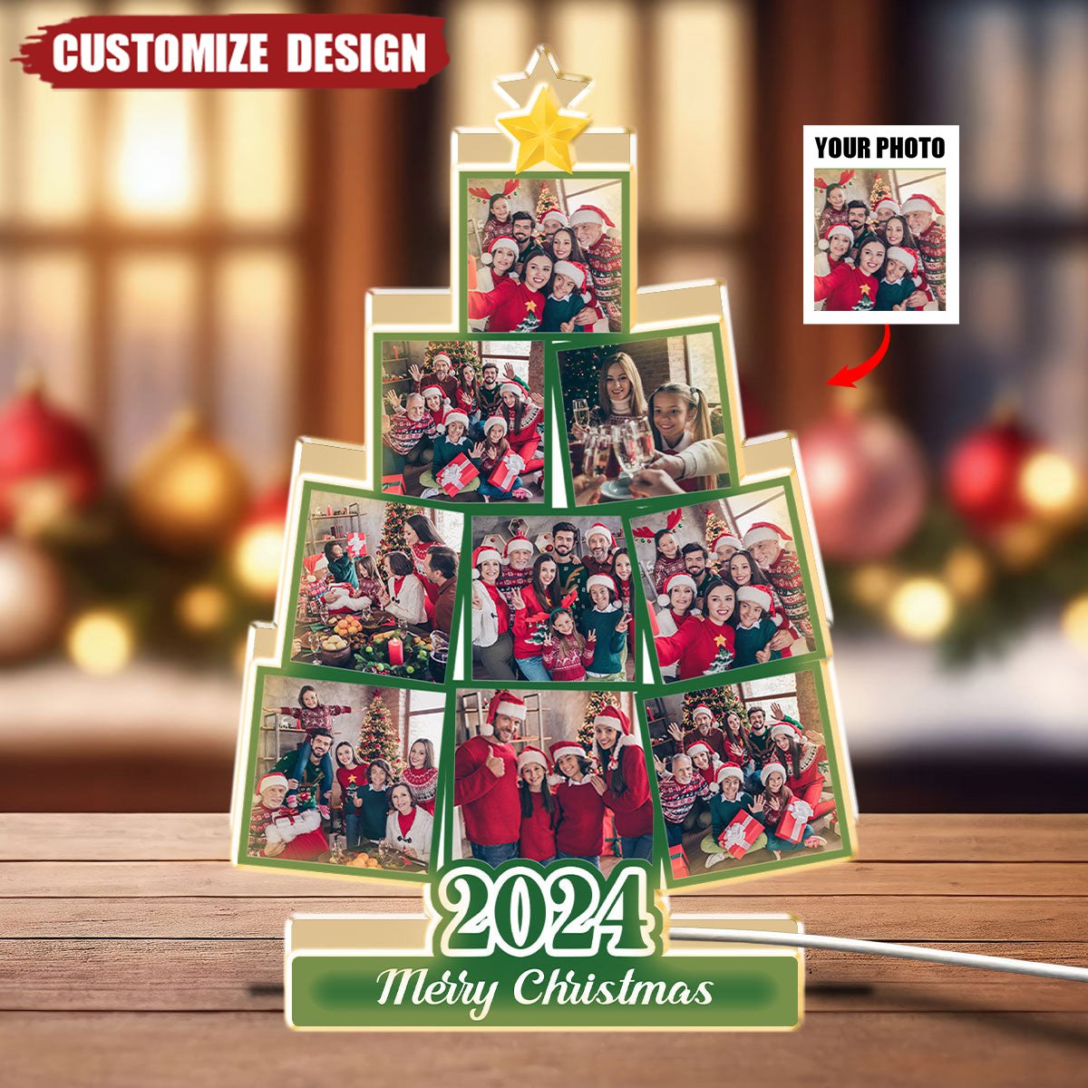 Custom Photo Christmas Tree - Personalized Light Box - 2024 New Release