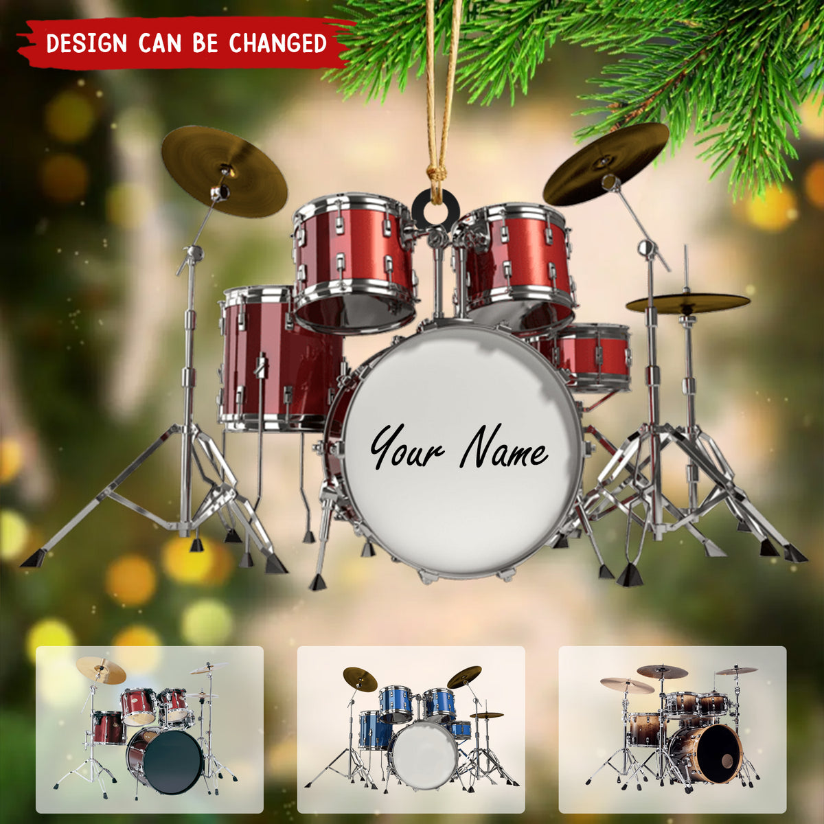 Drums Styles Colorful Drums Personalized Christmas Ornament - Gift For Drummer