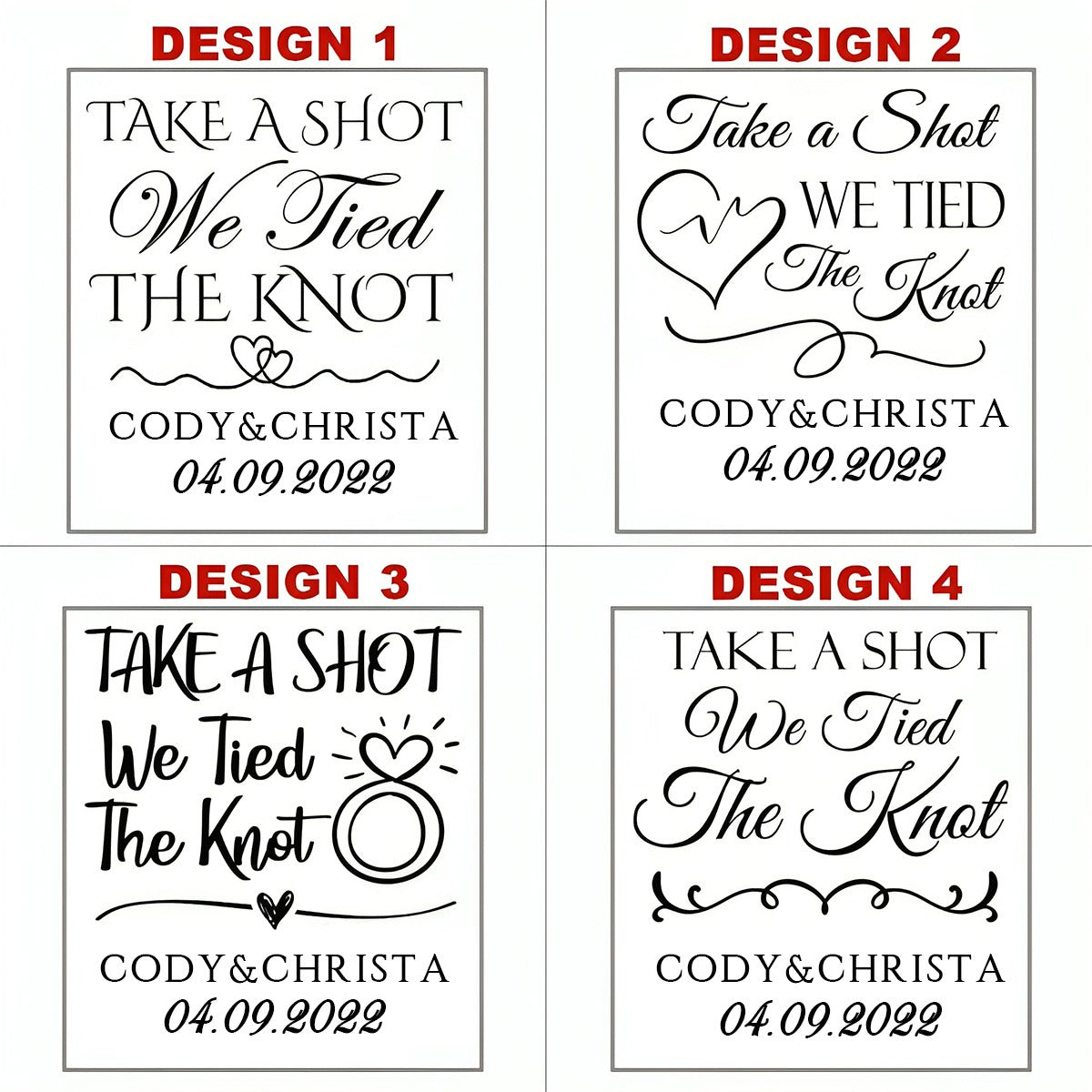 Take A Shot We Tied the Knot Personalized Shot Glasses