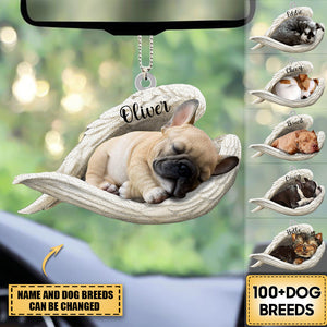 Personalized Dog Sleeping Angel Car Hanging Ornament- Double Sides Printed