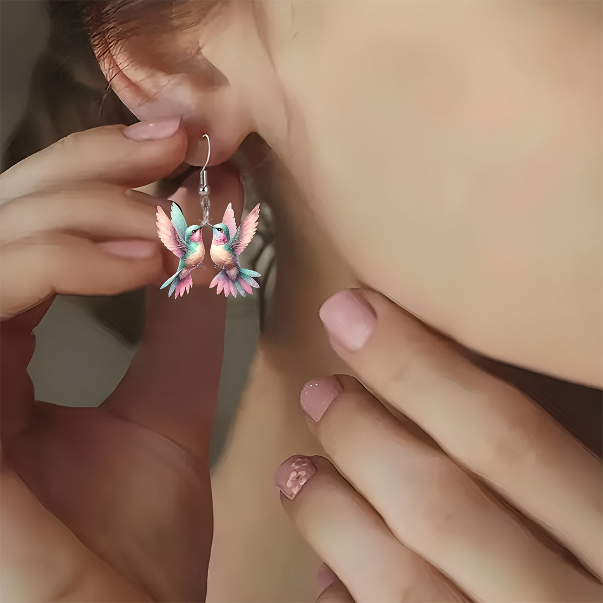 Multi-Color Mini Hummingbird Earrings-Gift For Hummingbird Lover
