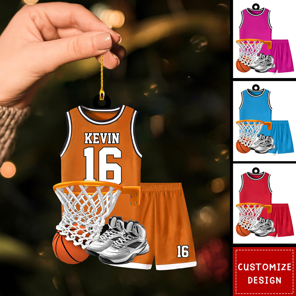 Personalized Basketball Christmas Ornament-Gift for  Basketball Players -2024 New Release