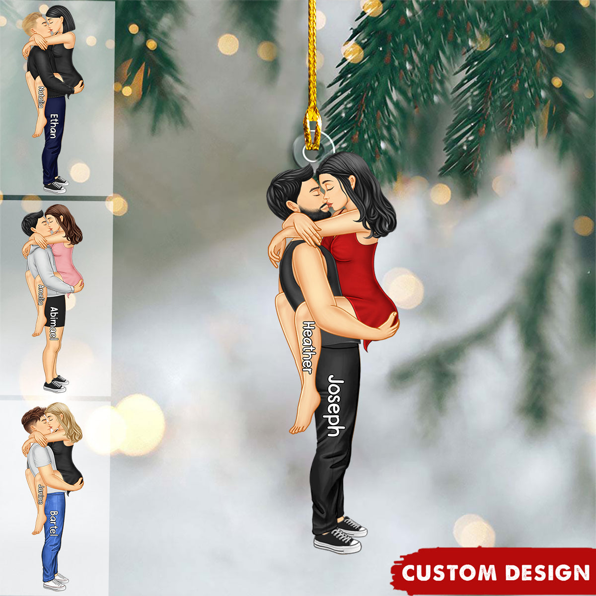 Personalized Couple Kissing Christmas Ornament - Gift For Couples-New Release