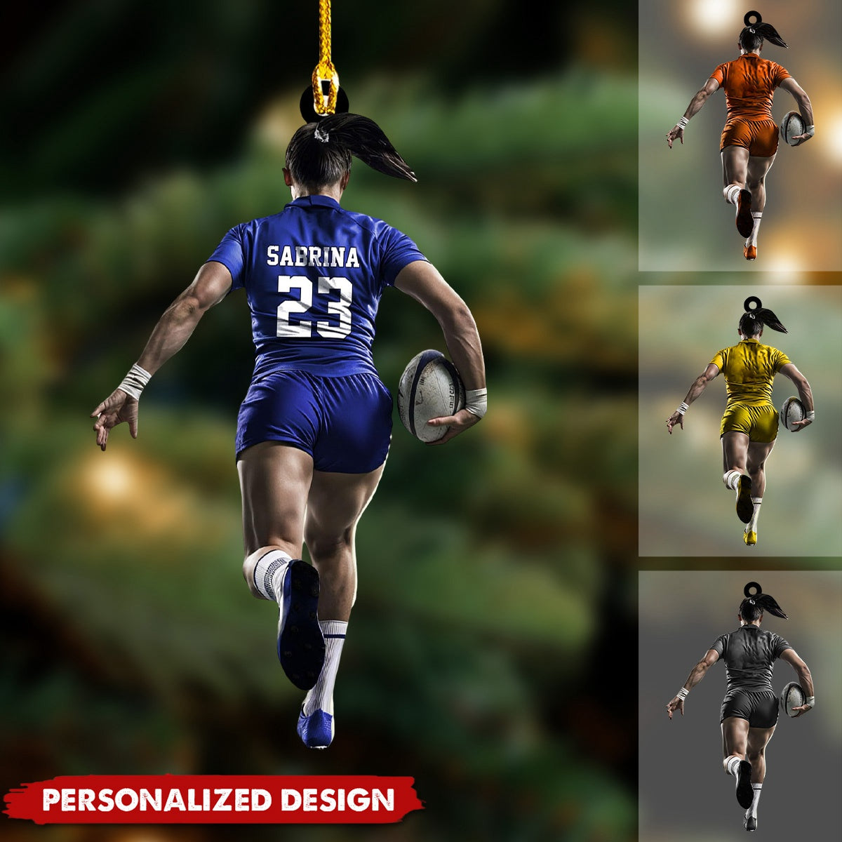 Personalized Rugby Ornament-Gift For Female Rugby Players-2024 New Release